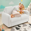 2-Seat Kids Sofa Toddler Sofa Couch with Soft Teddy Fleece Upholstery and Solid Wooden Frame-White - Gallery View 1 of 10