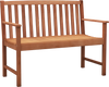 2-Seat Patio Wood Bench with Cozy Armrests and Backrest