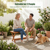 2-seat wooden garden patio bench with X-shaped legs, perfect for enjoying moments outdoors with loved ones.