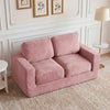 2-Seater Floor Couch Loveseat Foam Sofa with Removable Corduroy Cover-Pink - Gallery View 1 of 10