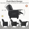 Black 2-seater kids recliner with adjustable backrest, footrest, and cup holders for comfortable lounging.