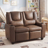 2-Seater Kids Recliner Double Toddler Sofa Chair with 2 Cup Holders-Brown - Gallery View 1 of 10