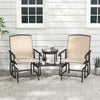 2-Seater Outdoor Glider Bench with 2-Tier Center Table-Beige - Gallery View 1 of 10