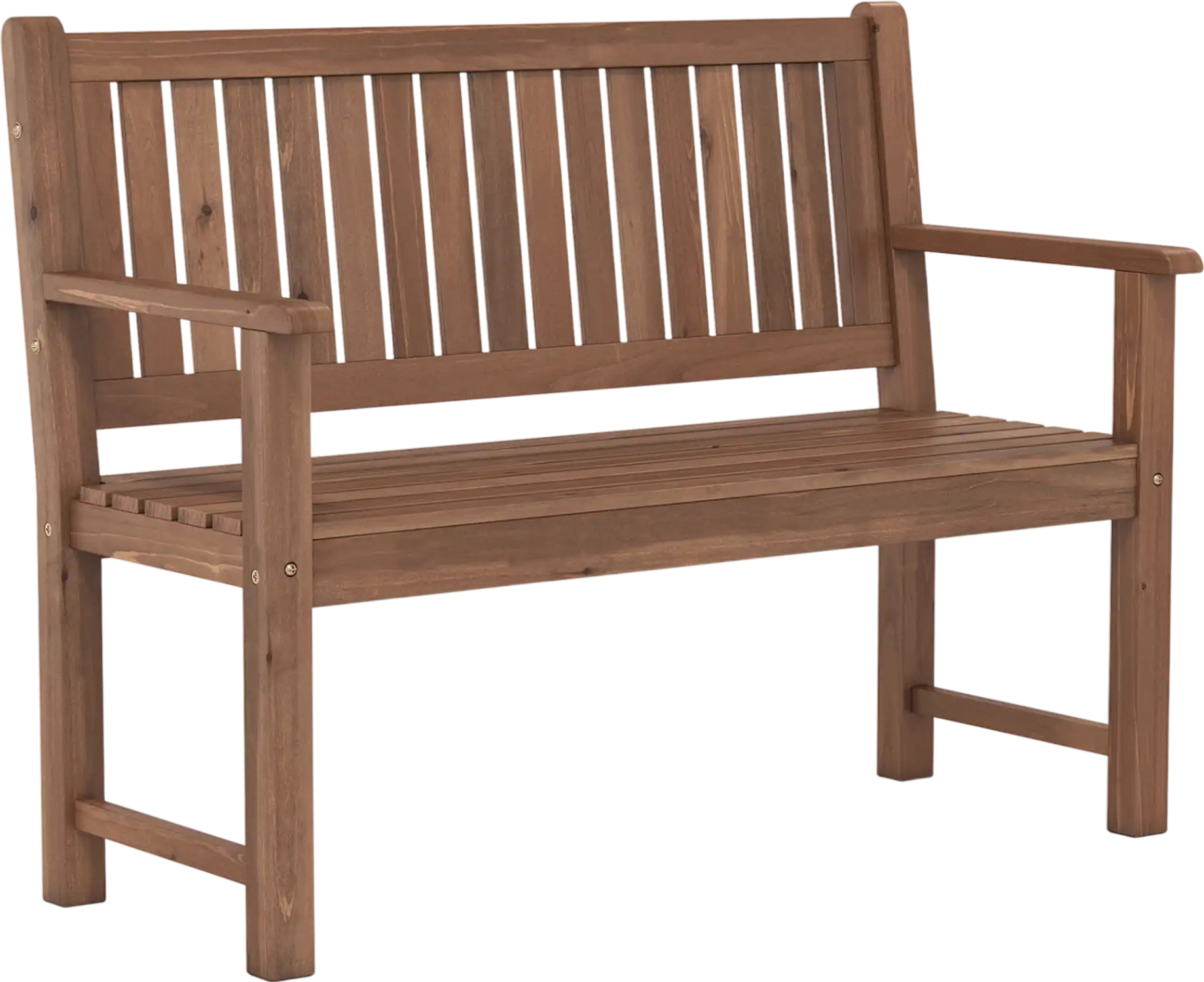Costway 2-Seater Outdoor Wooden Bench w/ Backrest Armrests 82509008 New