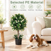 Realistic 26-inch artificial topiary tree with white blossoms, made from durable PE material for versatile indoor decoration.