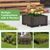 Elevated plastic raised garden bed planter kit with rattan pattern, ideal for flowers and vegetables in outdoor spaces.