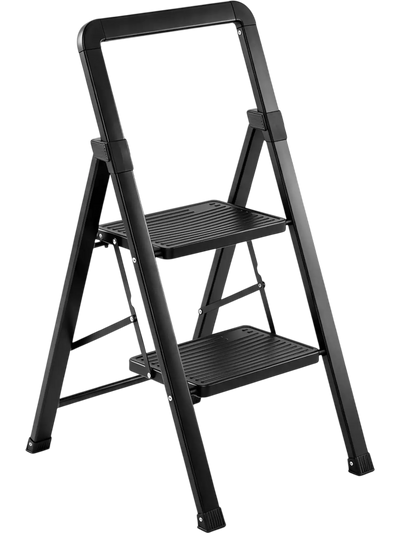 Costway Folding Step Stool Ladder Wide Anti-Slip Pedals 18654040 New