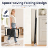 Black folding step stool with wide anti-slip pedals, lightweight design, and compact storage for versatile use.
