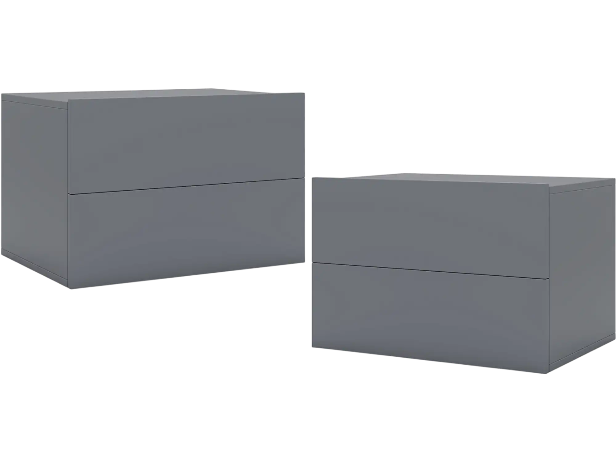 Costway Wall Mounted Floating Nightstand 2 Storage Drawers 67060052 New