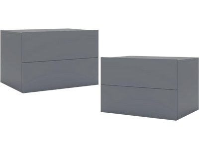 Costway Wall Mounted Floating Nightstand w/ 2 Storage Drawers 67060052 New