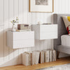 2 Storage Drawers Wall Mounted Floating Nightstand for Bedroom-White - Gallery View 1 of 9