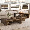 Modern 2-tier coffee table in brown with open storage shelf, perfect for organizing your living space elegantly.