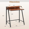 2 Tier computer desk in walnut finish with ergonomic monitor stand, measuring 31.5" x 29" x 35.5", suitable for home.