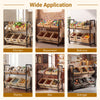 2-tier drink crate rack in black with 4 wheels, designed for beer and water storage in kitchen or bar settings.