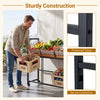 2-tier drink crate rack in black with 4 wheels, designed for easy storage and access to beer and water crates.