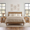 Farmhouse end table with natural wood grain, featuring a 2-tier design for storage and a cozy focal point in any room.