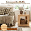 Farmhouse end table with natural wood grain features a 2-tier design, perfect for your sofa or reading corner.