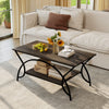 2-tier faux marble coffee table with a marble top and metal frame, featuring a stylish design for organized living.