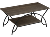 2-tier faux marble coffee table with a marble top and metal frame, featuring an elegant arch design for stylish storage.