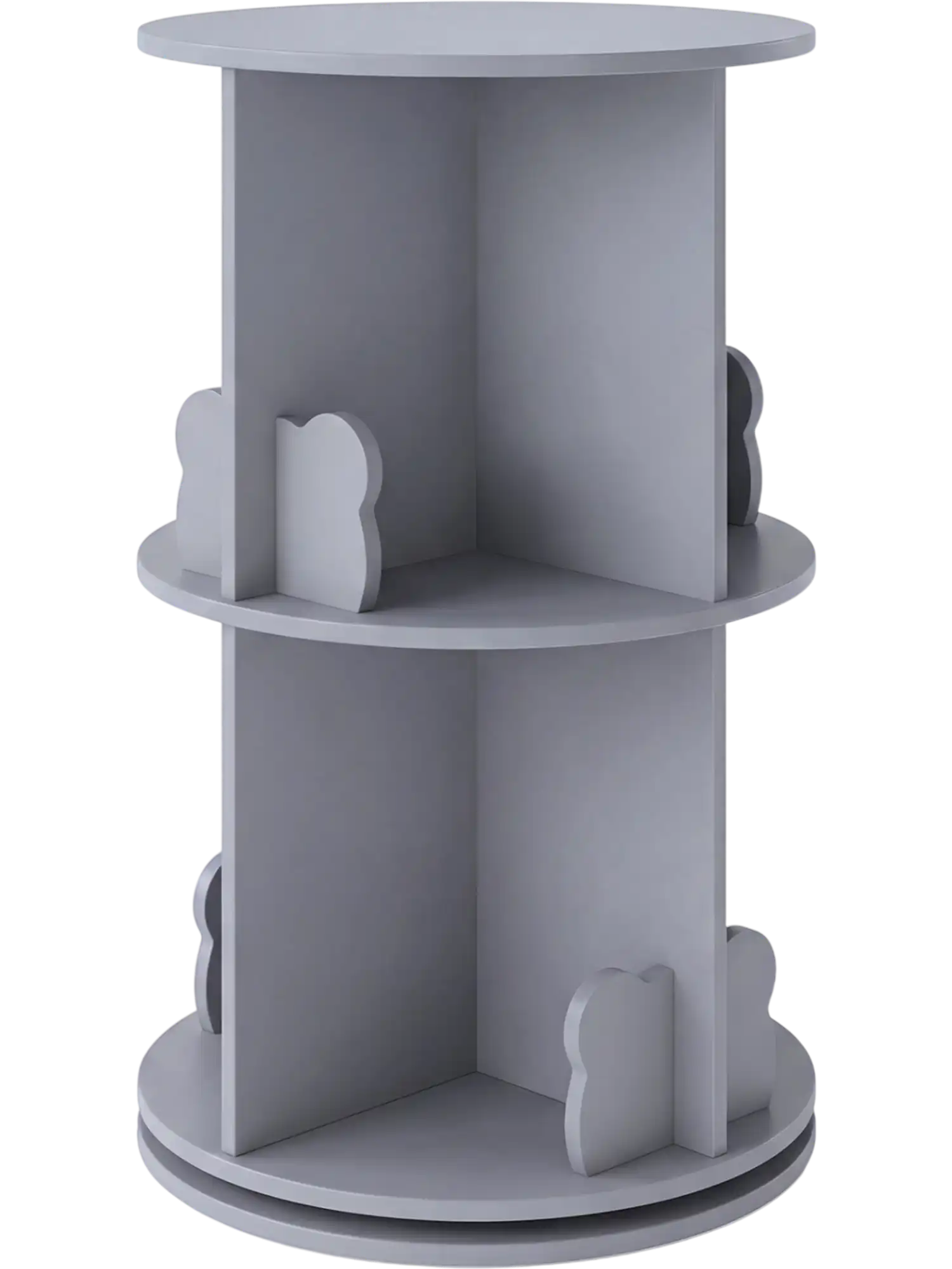 Costway 2-Tier Freestanding Rotating Kids Bookshelf Storage Rack w/ Bear Baffles 913485627 New