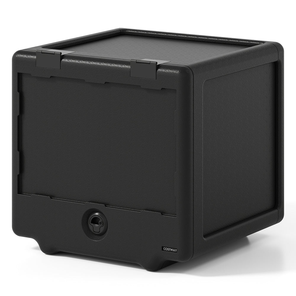 2 Tier Insulated Food Pan Carrier in black with removable tray, designed for catering and outdoor events, keeps food.