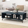2-Tier Mid Century Modern Coffee Table with Storage Shelves Compartments-Blue - Gallery View 1 of 10