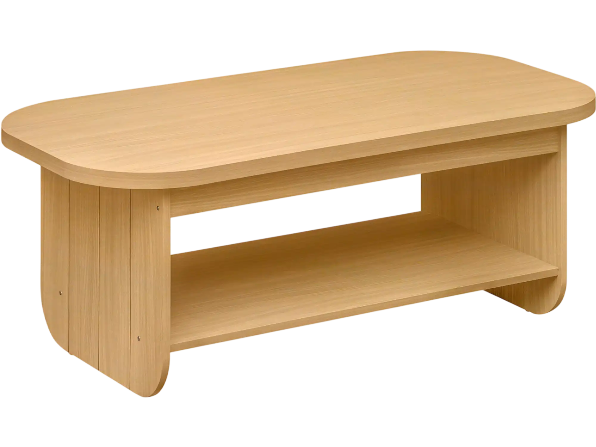 Costway 2-Tier Oval Mid Century Coffee Table with Bottom Storage Shelf 30440782 New