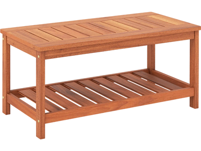 Costway 2-Tier Patio Coffee Table w/ Slatted Top Shelf 65248739 New