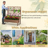 2-tier raised garden bed with trellis in brown, made of sturdy fir wood, ideal for growing climbing plants outdoors.
