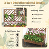 2-Tier raised garden bed with trellis in brown, crafted from fir wood, ideal for climbing plants and outdoor use.