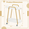 2-tier rolling end table with faux marble surfaces, featuring a heavy-duty metal build and universal wheels for easy mobility.