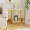 2-Tier Round Coffee Table with Storage Shelf-2 - Gallery View 1 of 11