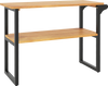 2-Tier Solid Teak Wood Bathroom Shelf with Towel Rack