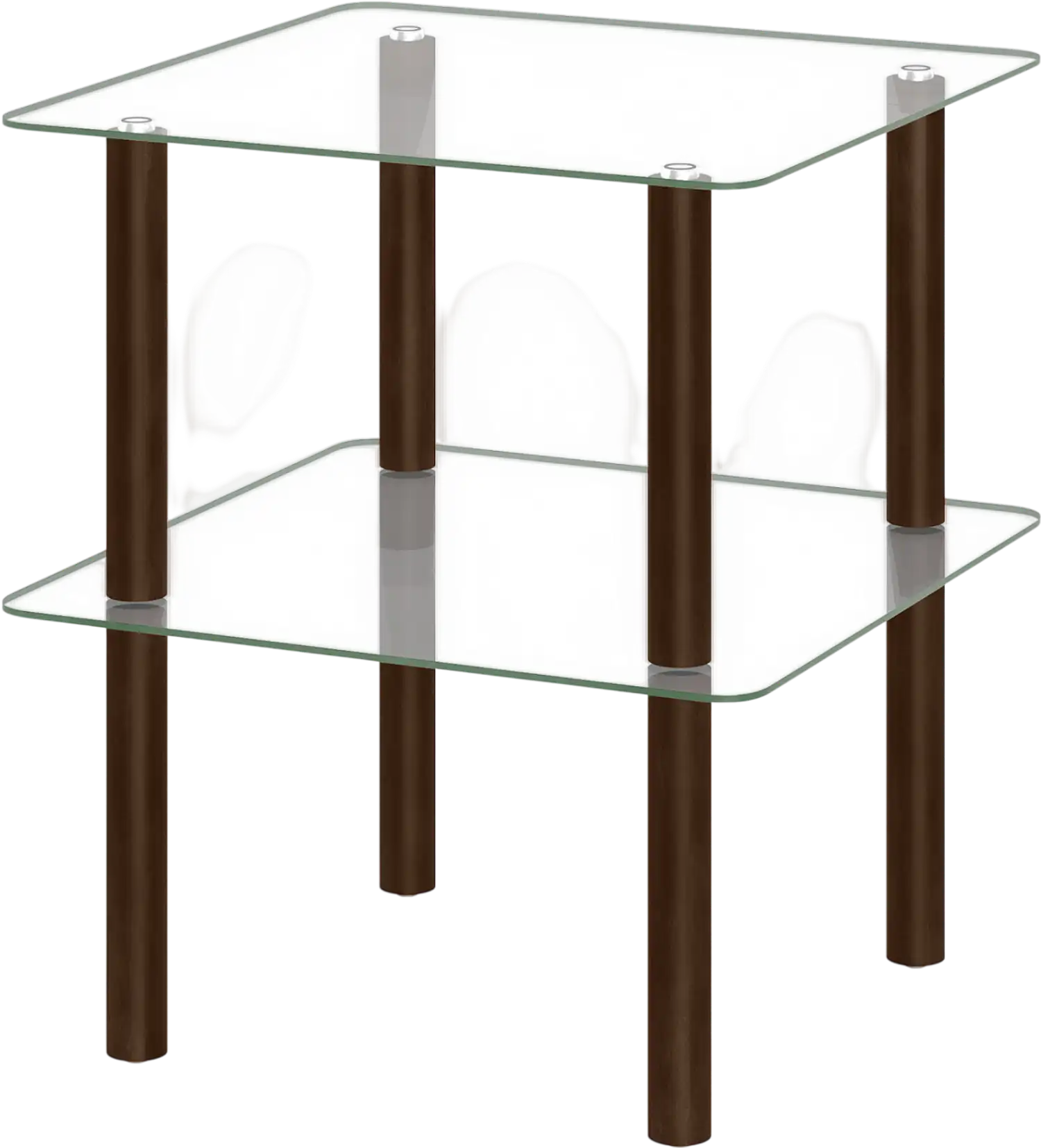Costway 2-Tier Square End Table w/ Shelf Clear Tempered Glass Top 93016429 New