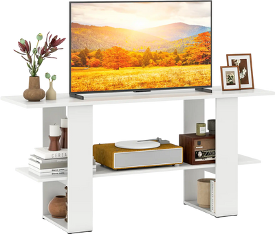 Costway 2-Tier TV Stand Console Table Storage for TVs up to 55