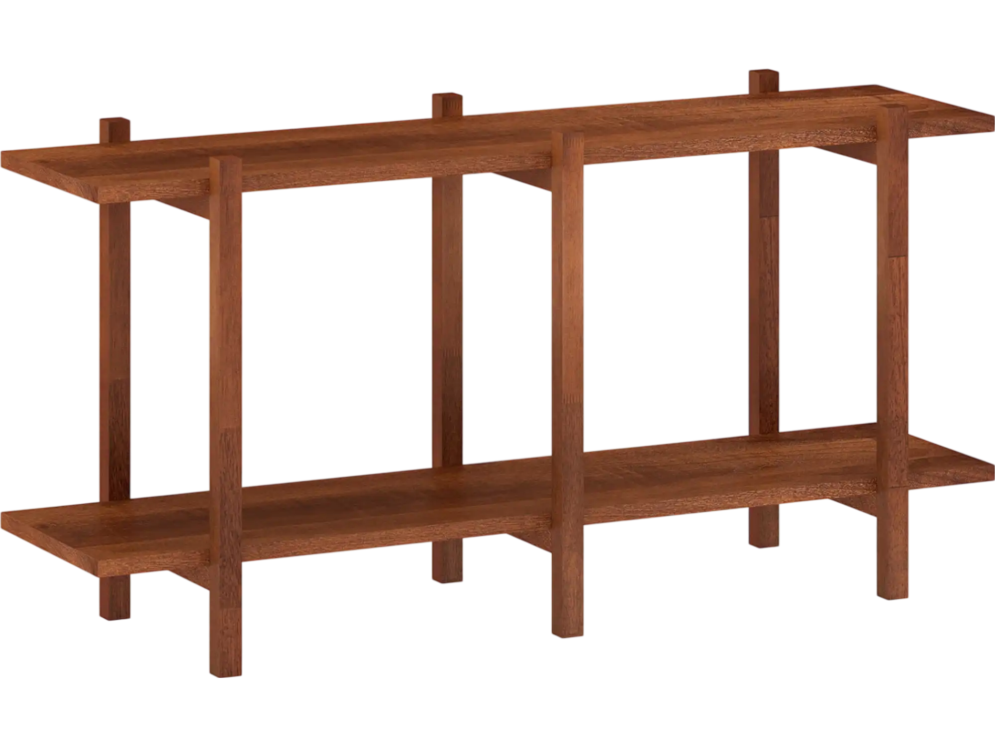 Costway 2-Tier Rubberwood Low Horizontal Bookshelf Display Bookcase 62703101 New