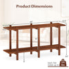 2-tier walnut wood bookshelf with 48" shelves, sturdy rubberwood legs, and anti-tip brackets for stability.
