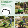 U-shaped padded handle of the heavy-duty garden cart for easy maneuverability, ideal for hauling up to 330 lbs.