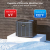 High-performance 2 Ton heat pump system, operates down to 5°F, ideal for extreme weather use with auto defrost function.