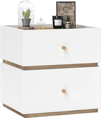 Costway Modern 2-Drawer Nightstand Side Table Storage 27583694 New
