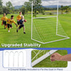 2 in 1 all-weather football training goal with upgraded stability, featuring sturdy UPVC pipes and included ground.