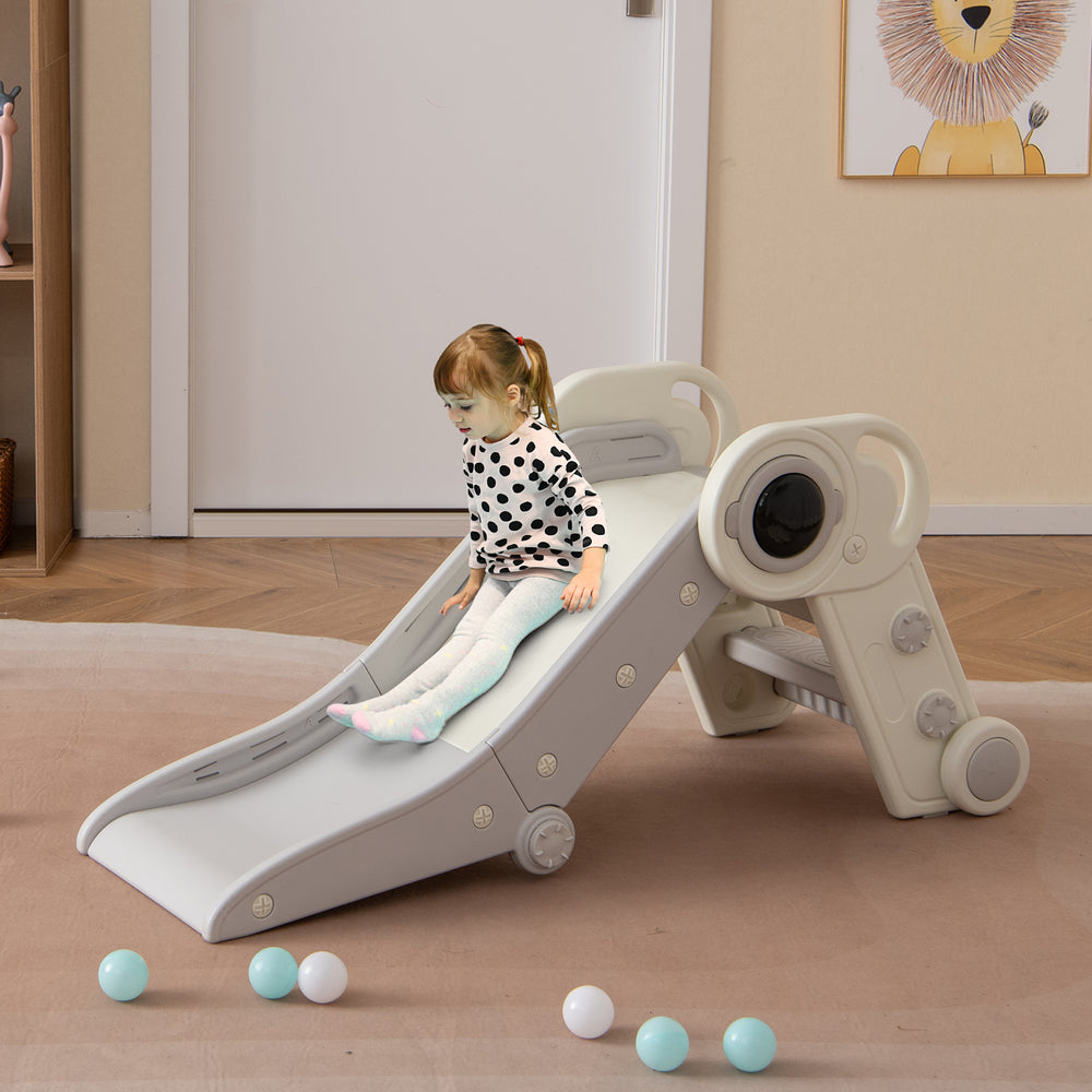 2 in 1 Baby Slide with Climber for Toddlers Age 18+ Months-Gray - Gallery View 1 of 10