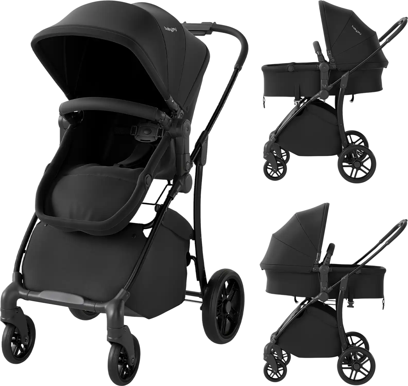 Costway 2-in-1 Baby Stroller Bassinet Reversible Seat 52533458 New