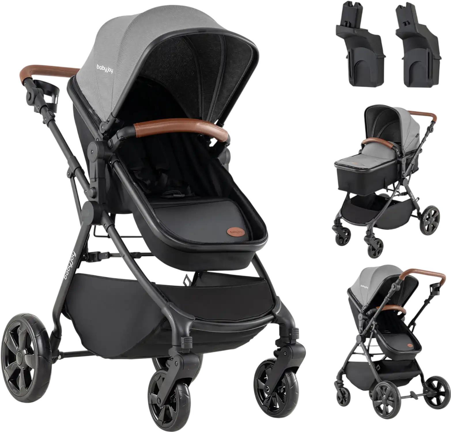 Costway 2-in-1 Convertible Baby Stroller w/ Car Seat Adapters 62045706 New