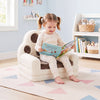 Kids 2-in-1 convertible sofa lounger in brown with removable cover, perfect for playrooms and cozy reading time.