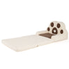 Convertible kids sofa and lounger in brown with bunny paw design, featuring ergonomic support and removable cover for.