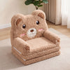 Cozy 2-in-1 foldable kids sofa bed in bear design, featuring soft cotton velvet and a storage pocket for toys.