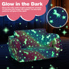 2-in-1 folding kids couch with glow-in-the-dark unicorn patterns, soft flannel fabric, and cozy blanket for comfortable.