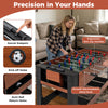 2-in-1 foosball and pool combo table with ergonomic handles, smooth rods, and auto ball return for versatile gameplay.