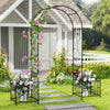 Black 2 in 1 garden arbor with side planters, ideal for climbing plants and outdoor decoration in gardens or patios.